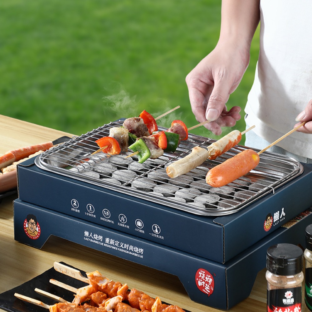 Raclette Grill Table - Disposable Grill, Portable Charcoal Grill Barbecue,