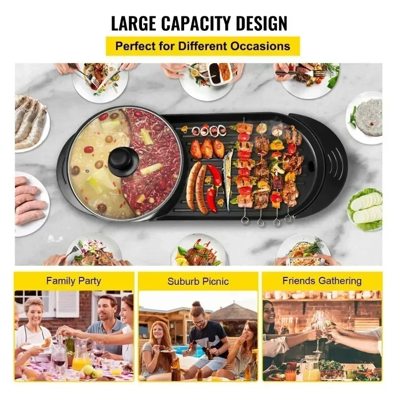 2200W Electric Barbecue Pot 2- - Raclette Grill Table review and price
