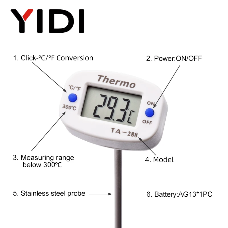 TA288 LCD Digital Food Thermom - Kitchen Appliances Video review and price
