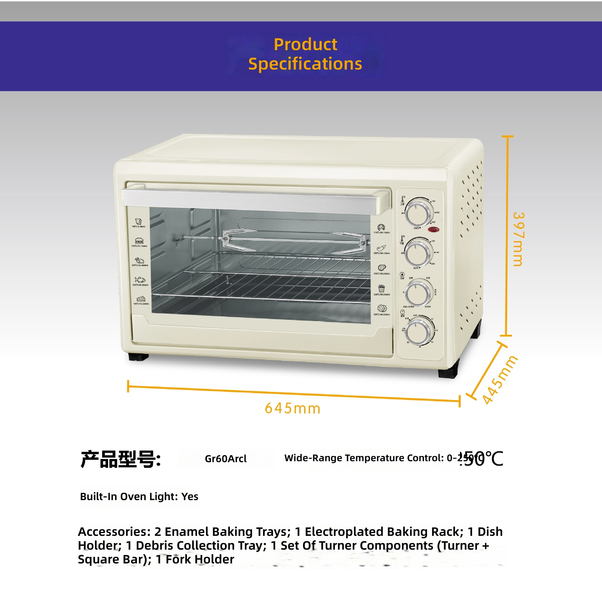 Electric Oven 60L, 4-Tier Baki - Kitchen Appliances Ideas review and price